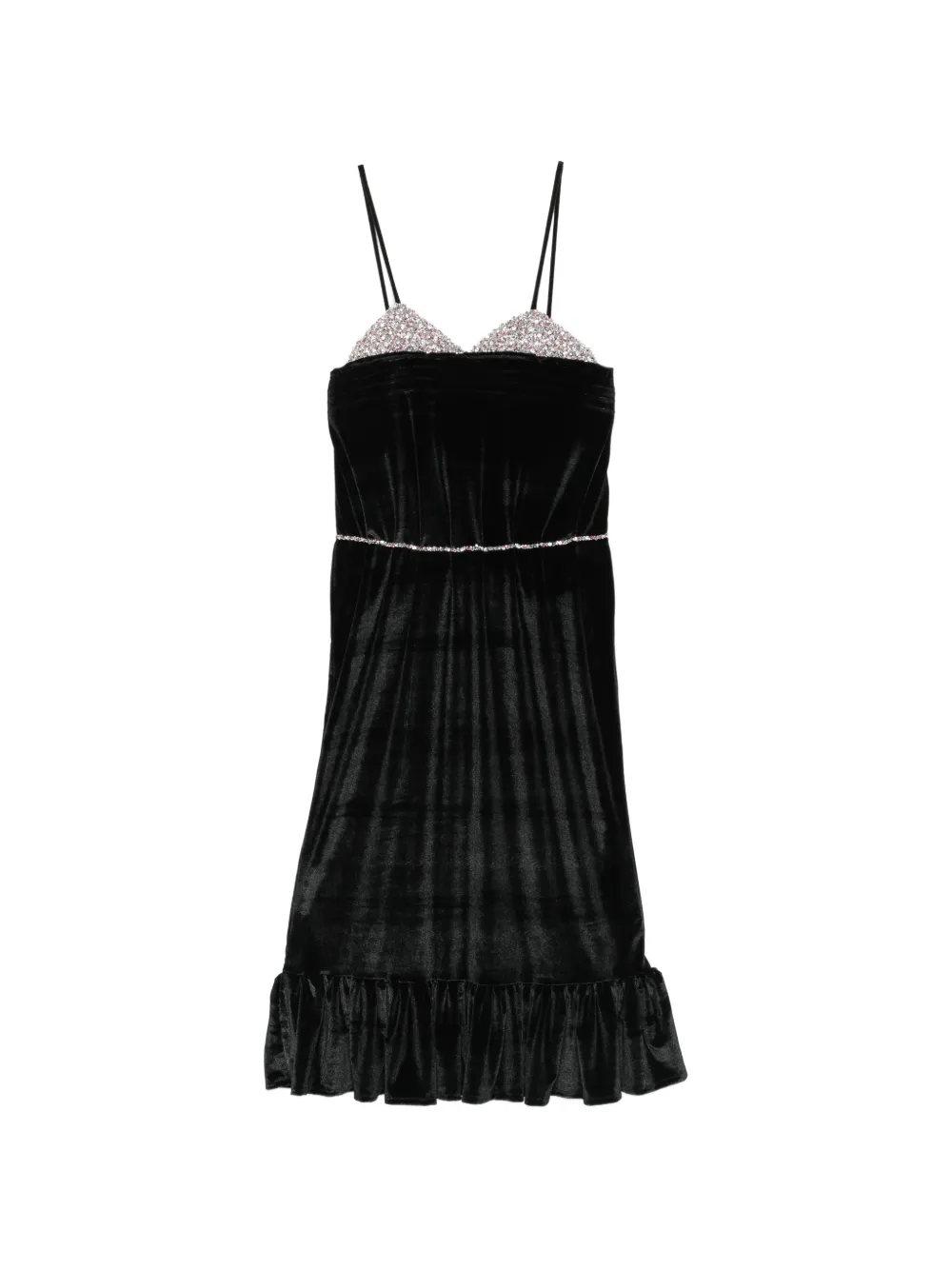 DUNESI Lolita crystal-embellished midi dress - Nero