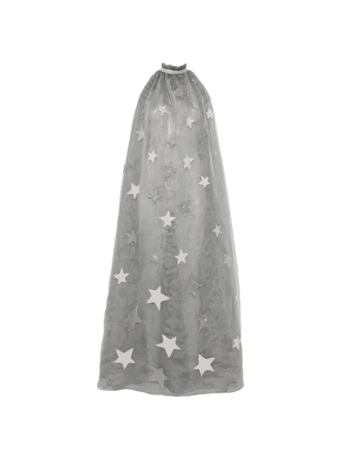 DUNESI Estrella star-patchwork ruffled-neck dress