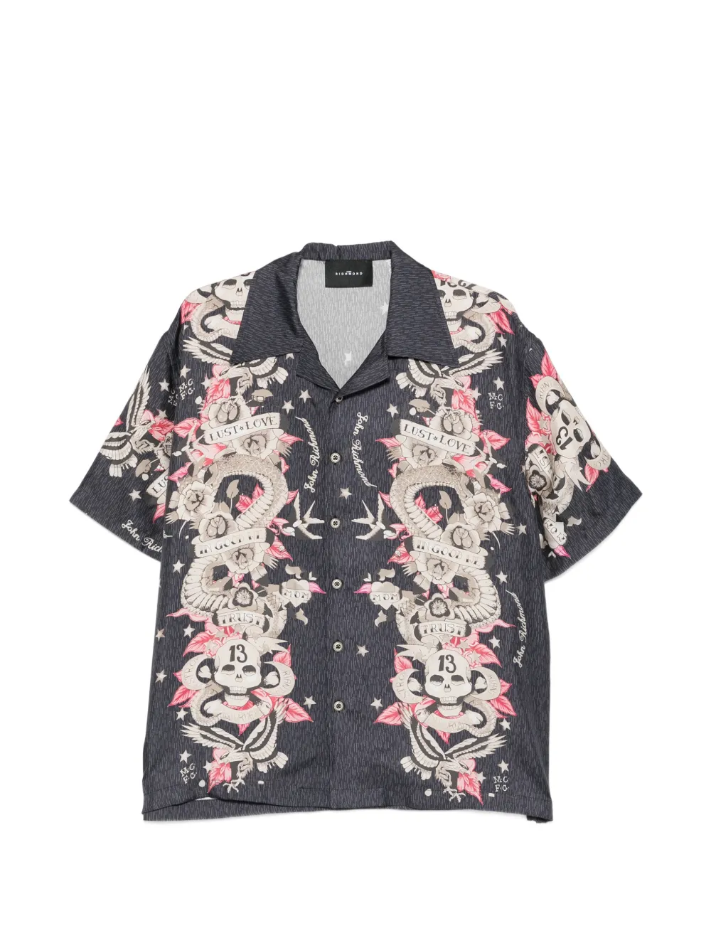 John Richmond short-sleeve shirt - Schwarz