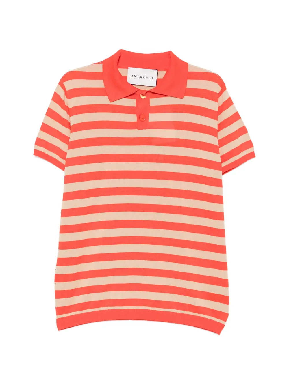 Amaranto Horizontal-stripe Polo Shirt In Orange