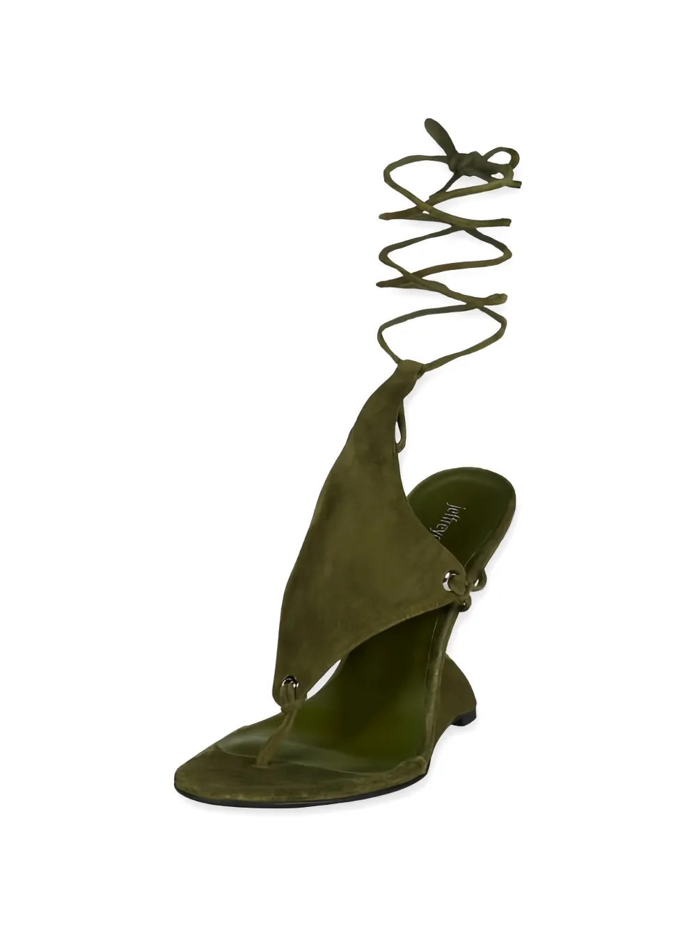 Jeffrey Campbell Pachouli lace-up wedge sandals Groen