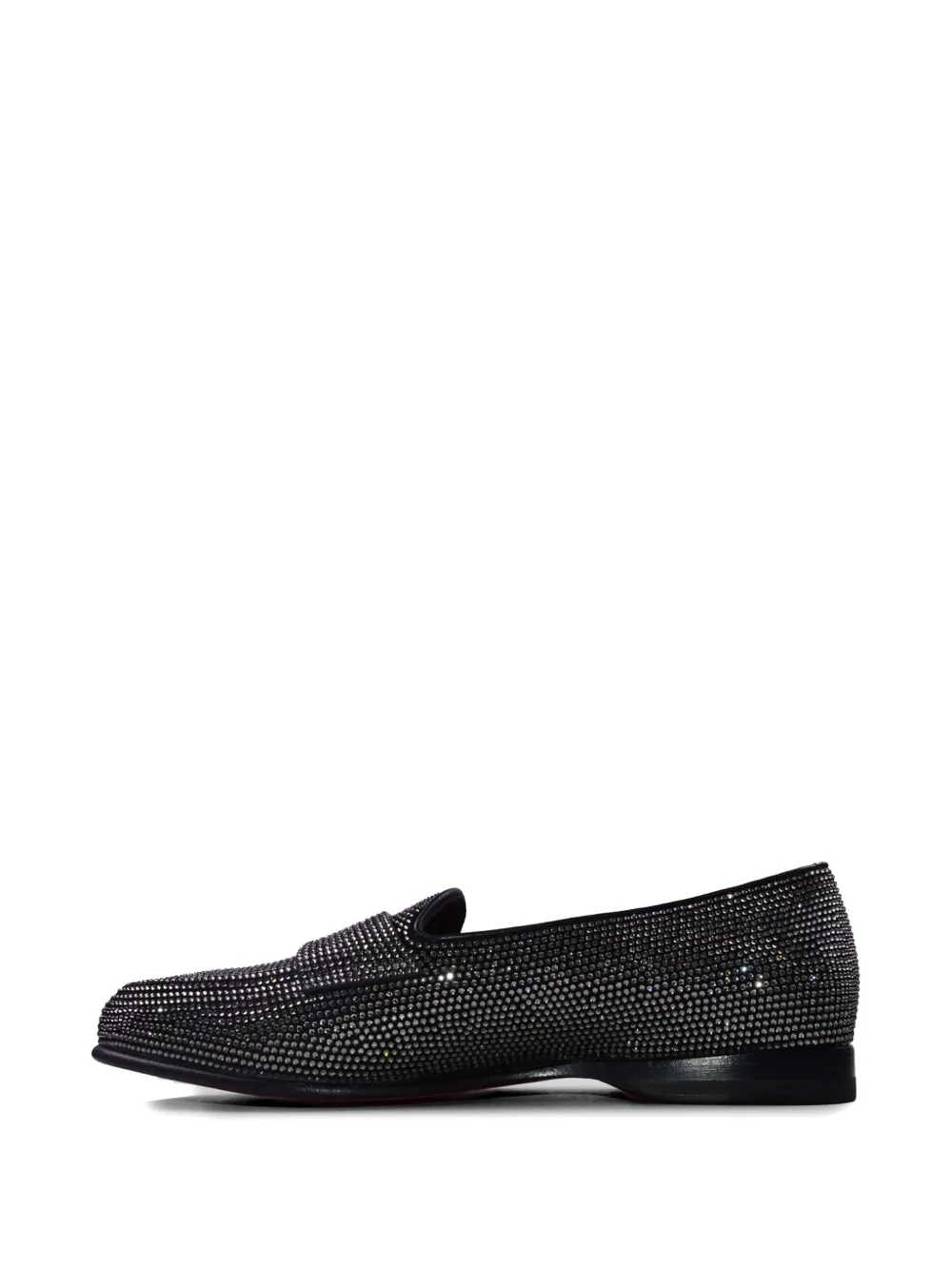 Santoni stud-embellished leather loafers Zwart