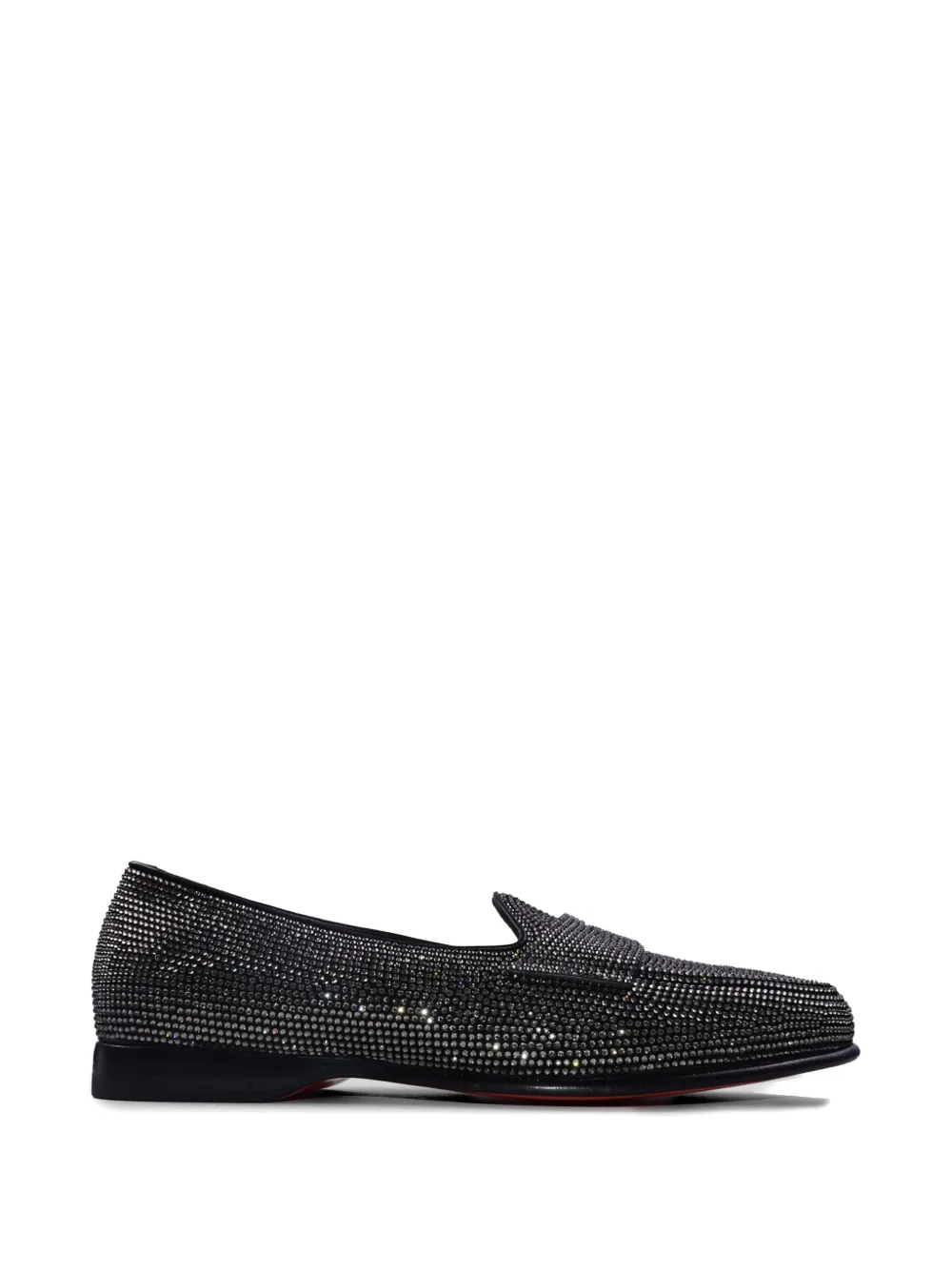 Santoni stud-embellished leather loafers - Black