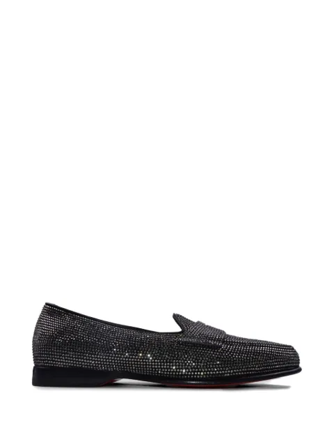 Santoni stud-embellished leather loafers