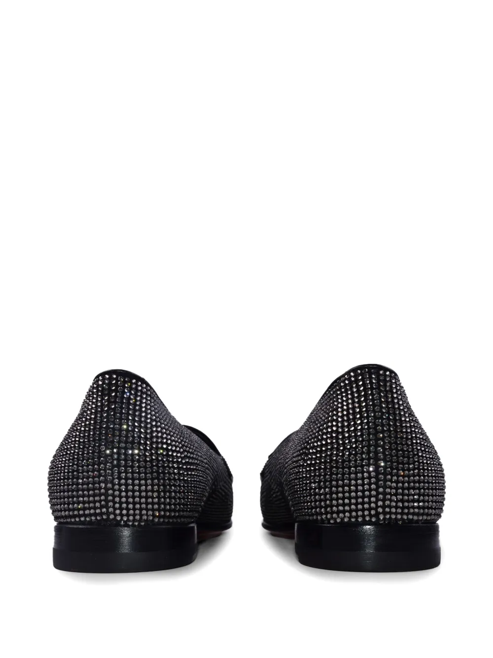 Santoni stud-embellished leather loafers Zwart