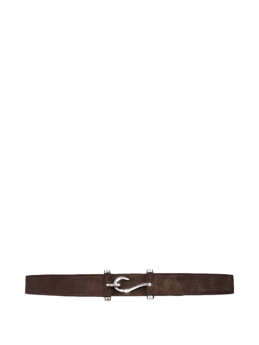Edhen Milano hook-buckle suede belt - Braun