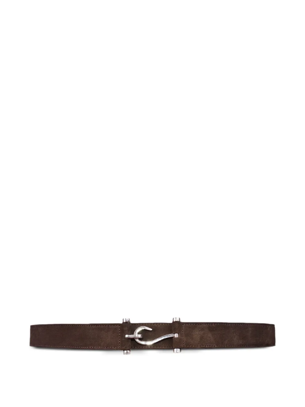 Edhen Milano hook-buckle suede belt - Marrone