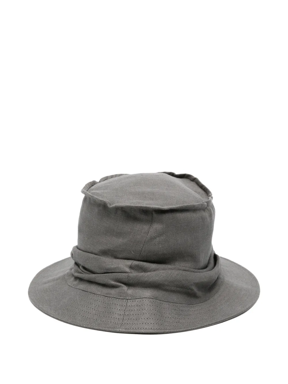 Yohji Yamamoto Vissershoed met gedrapeerd detail Grijs