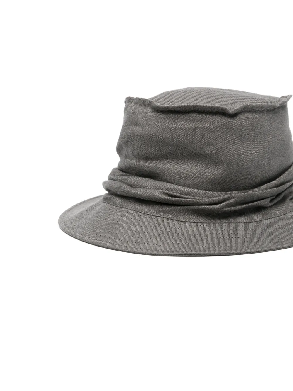 Yohji Yamamoto Vissershoed met gedrapeerd detail Grijs