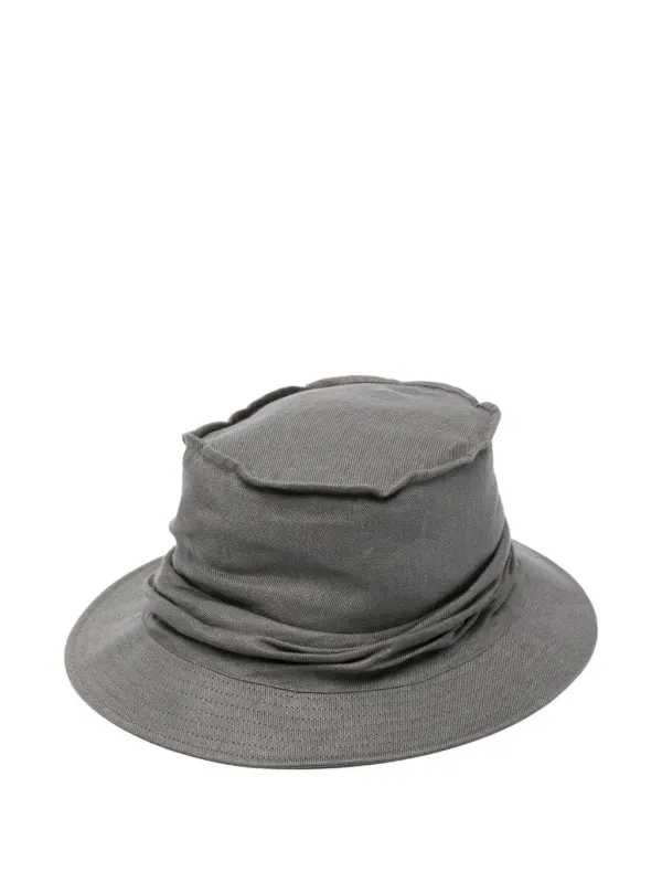 Yohji Yamamoto ドレープ バケットハット | グレー | FARFETCH JP