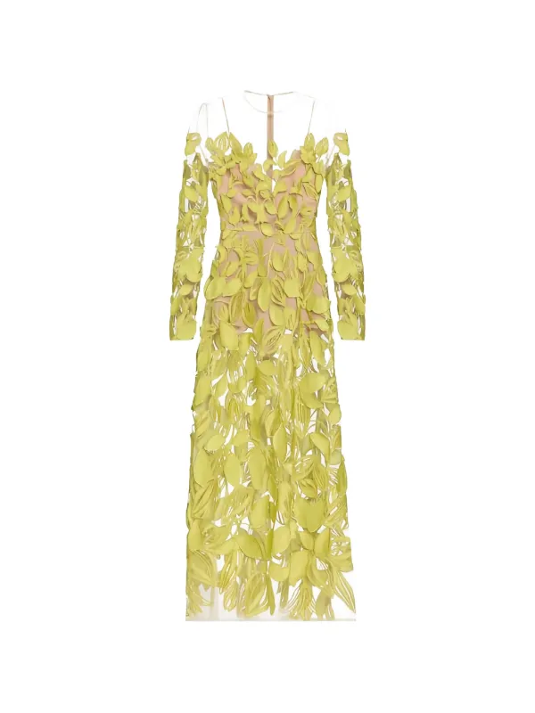 floral applique sheer dress 3D Floral Appliqu Mini Dress 38362