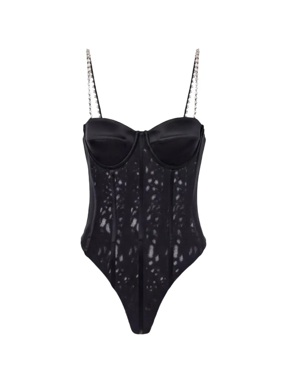 Rebecca Vallance crystal-embellished bodysuit - Schwarz