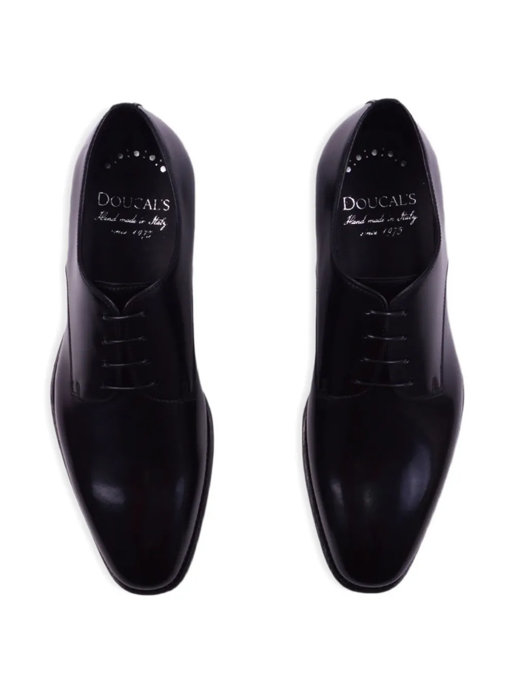 Doucal's tapered leather lace-up shoes Zwart