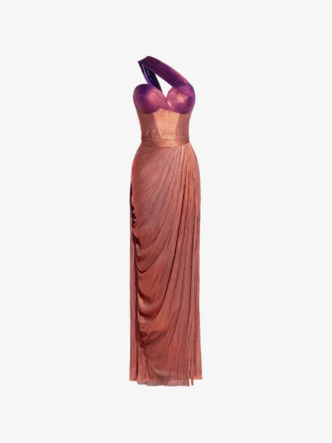 Maria Lucia Hohan Claudine pleated one-shoulder gown