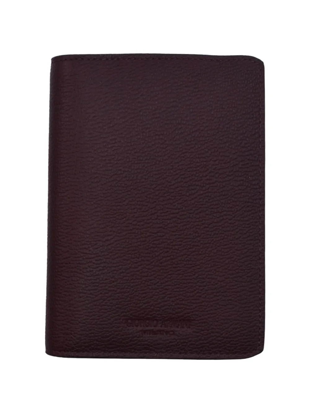 Giorgio Armani grained leather passport holder - Rot