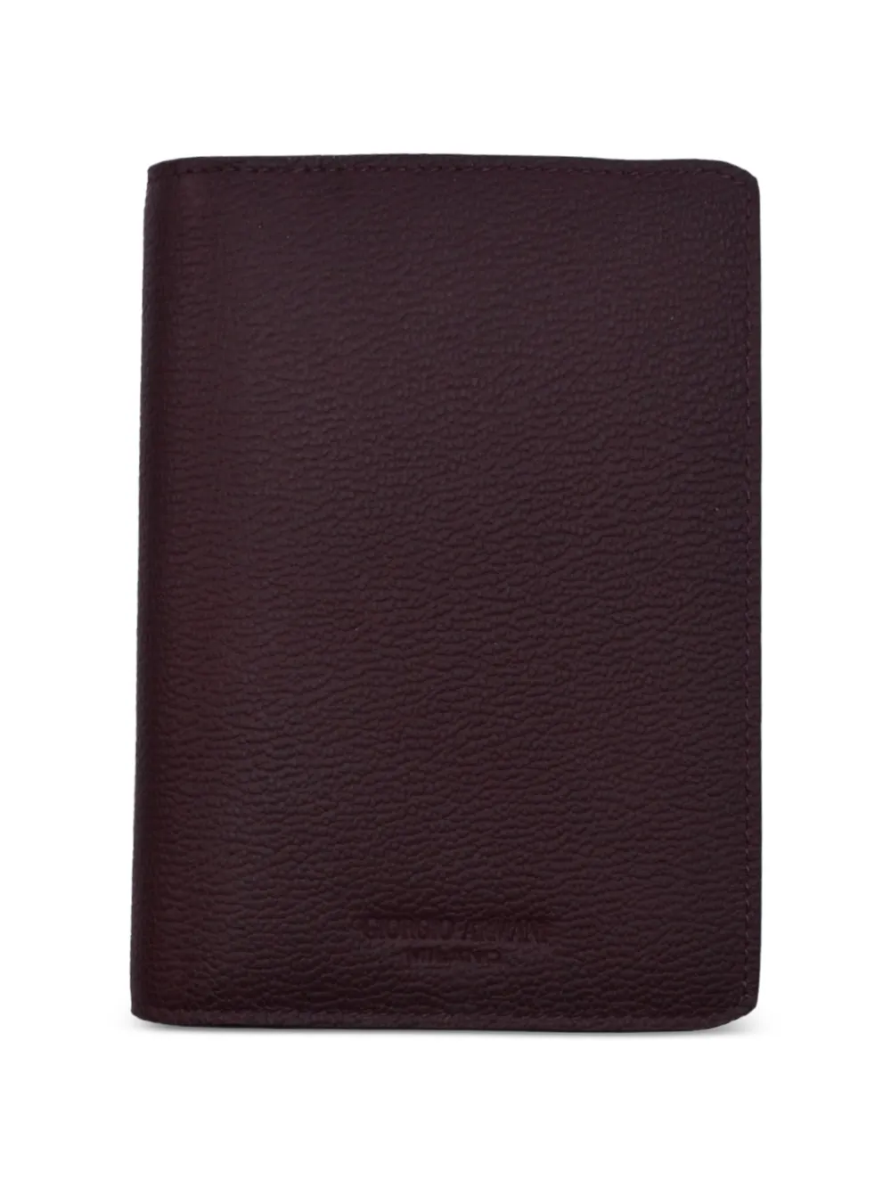 Giorgio Armani grained leather passport holder - Rot