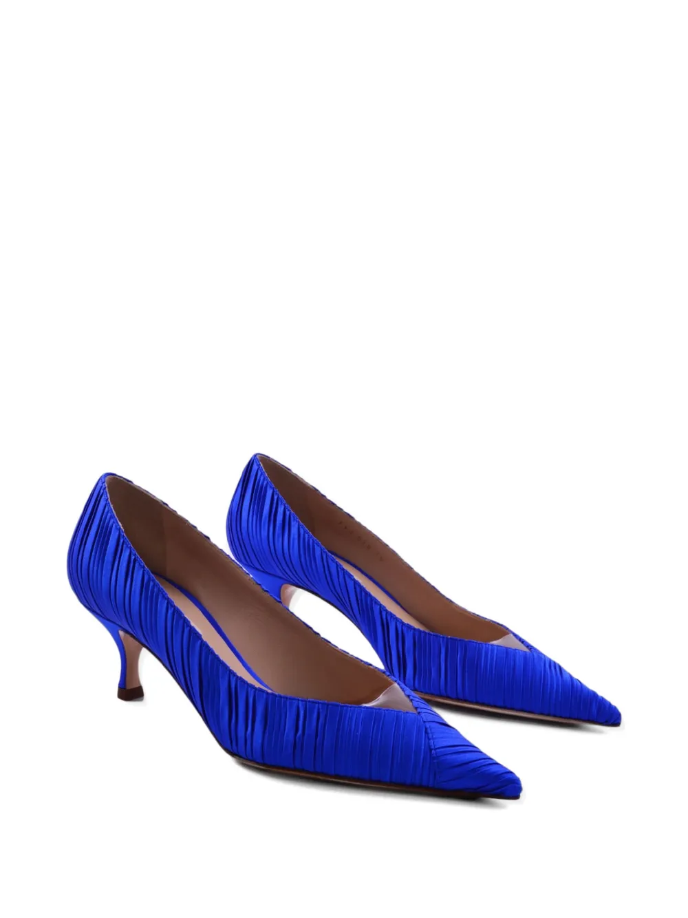 Casadei pleated satin pumps Blauw