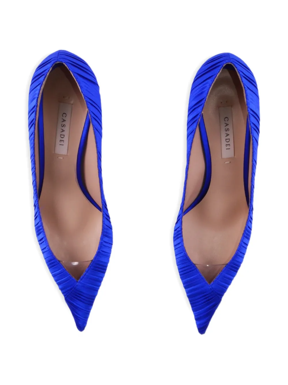 Casadei pleated satin pumps Blauw