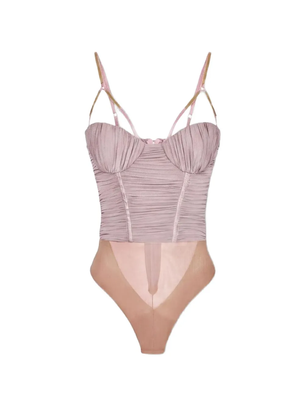 Elisabetta Franchi corset-style ruched bodysuit - Rosa