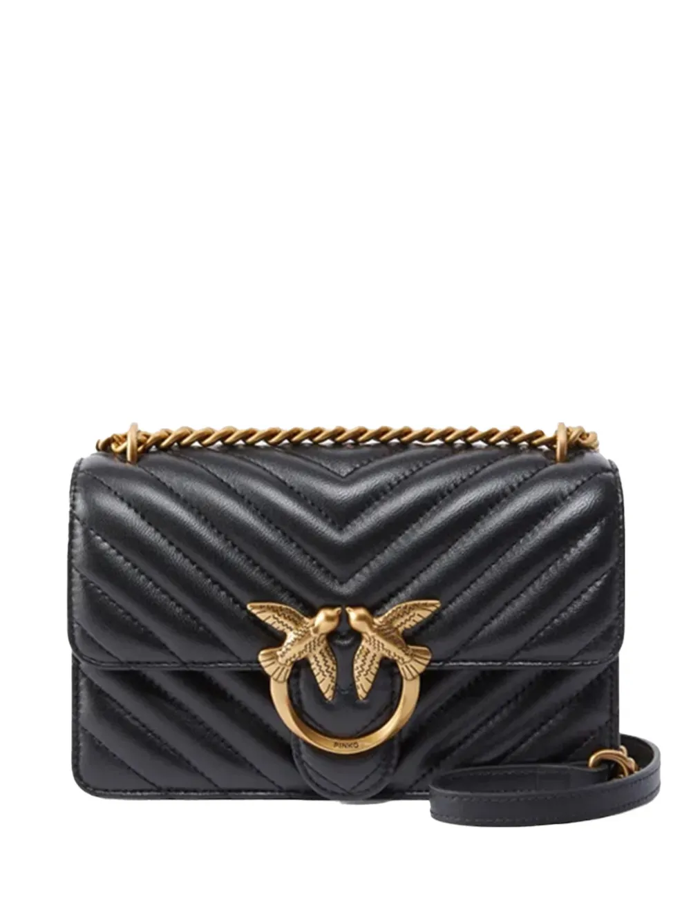 PINKO Love Bag One chevron-quilted shoulder bag - Nero