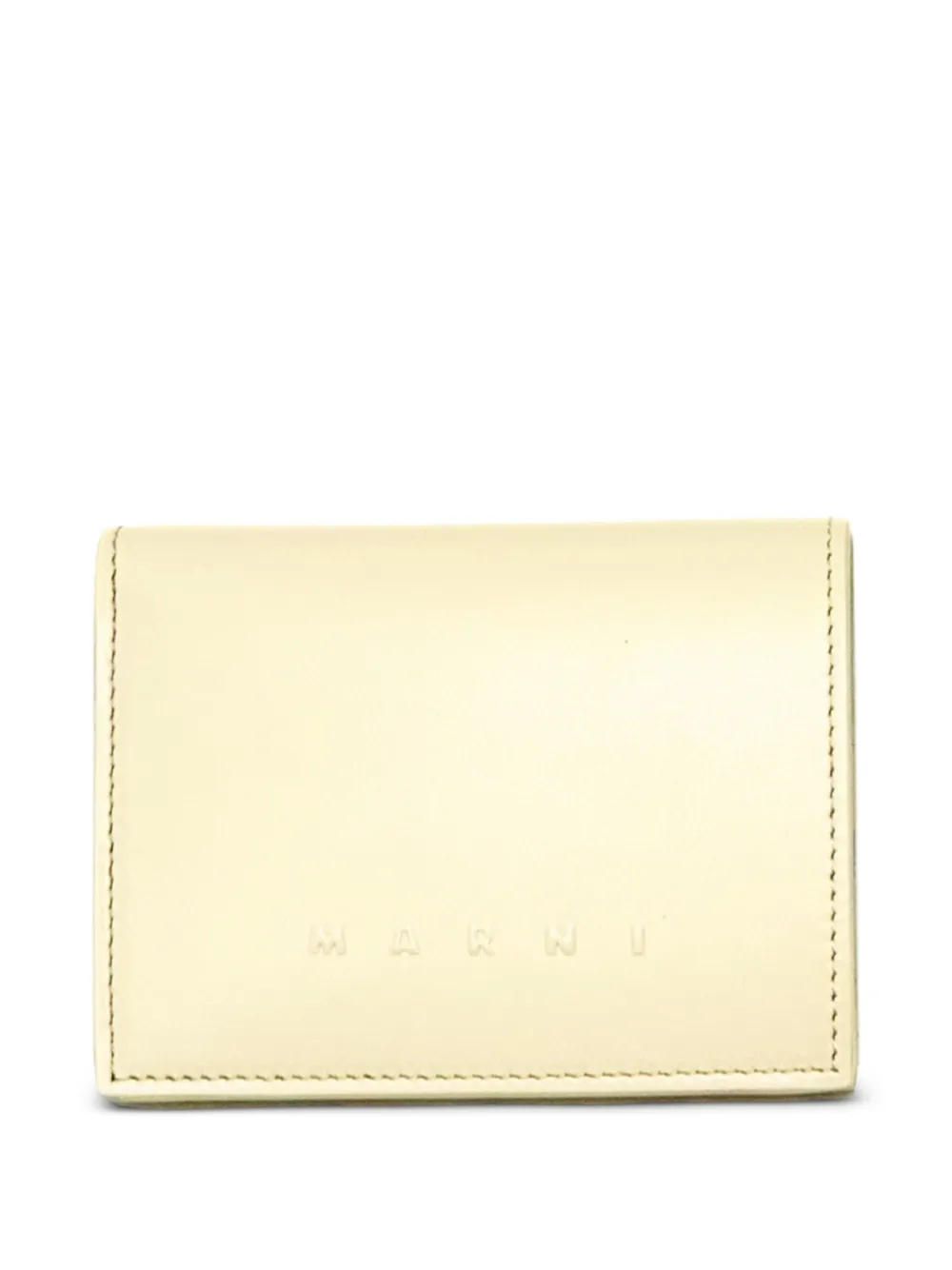 Marni logo-print leather wallet - Bianco