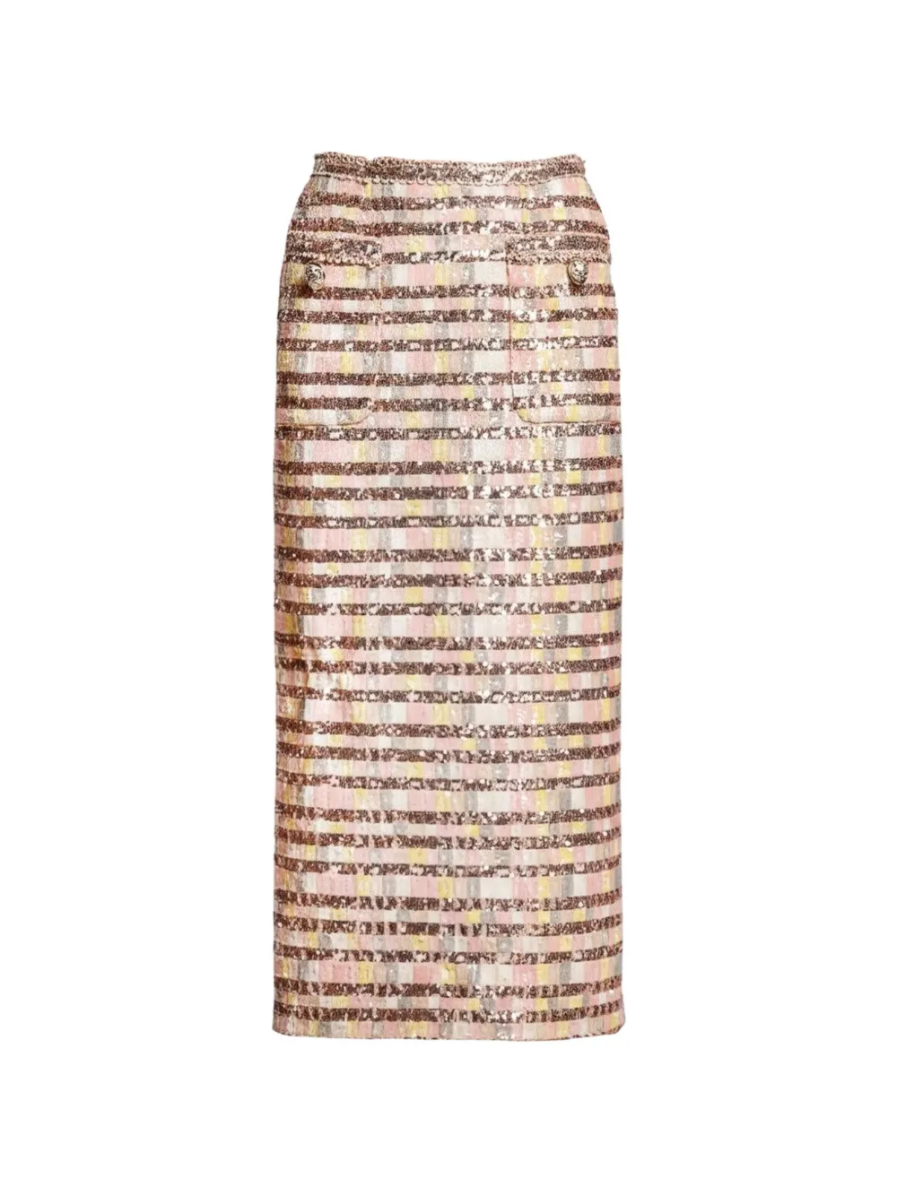 Elie Saab sequin-embellished midi skirt - Toni neutri