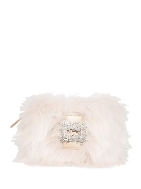 Gedebe crystal-embellished faux-fur clutch bag