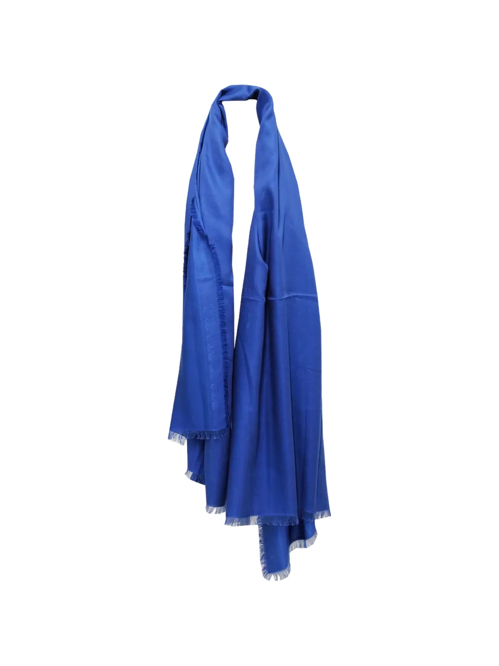 Max Mara Wales frayed silk scarf - Blu