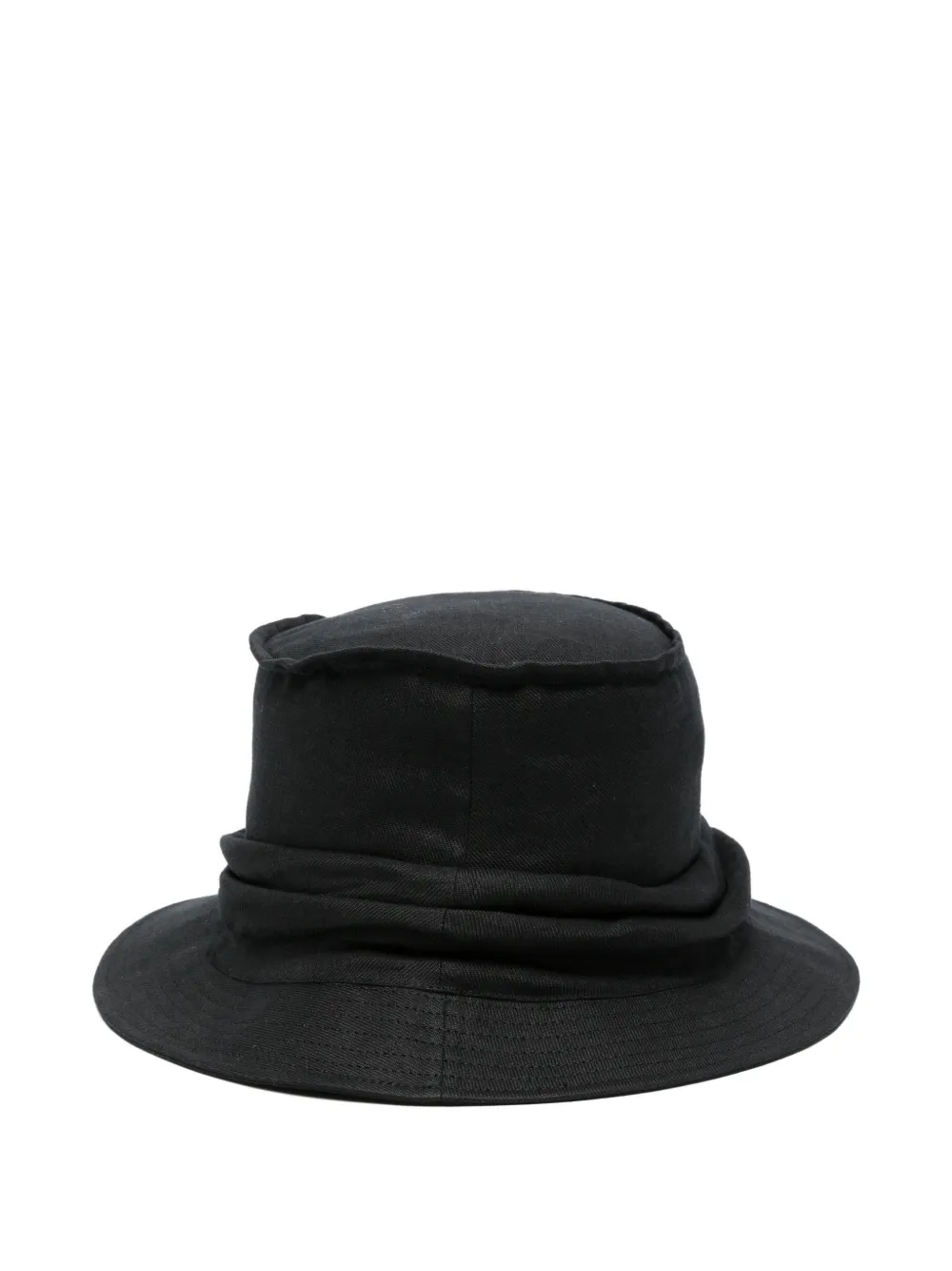 Yohji Yamamoto draped bucket hat - Nero