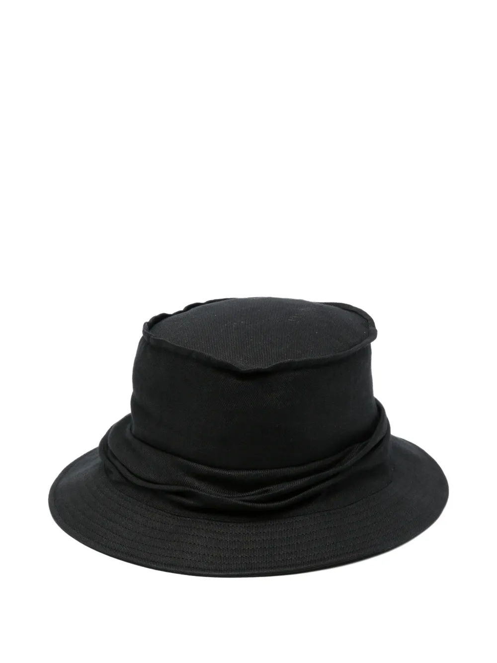 Yohji Yamamoto Gedrapeerde vissershoed Zwart