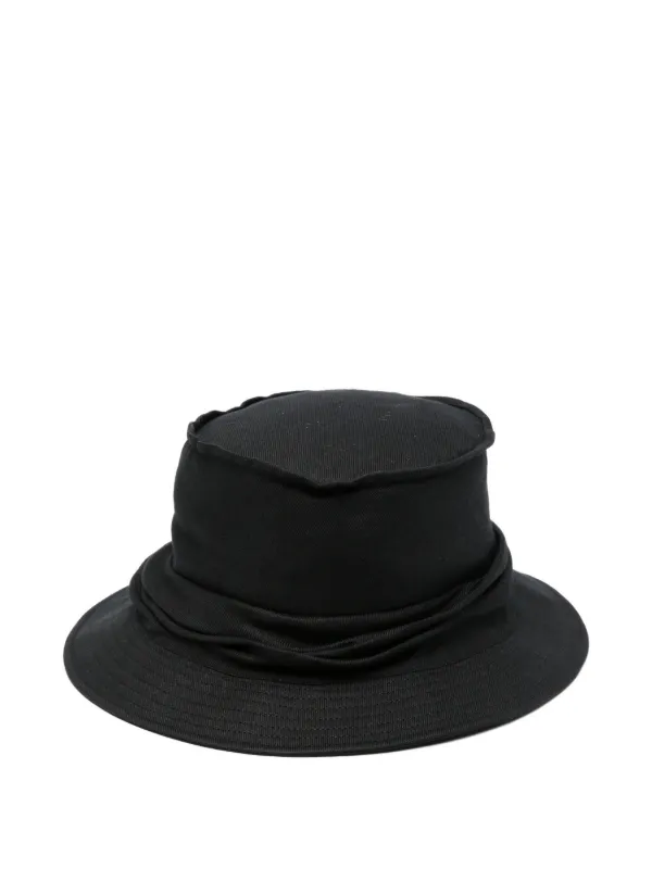 Yohji Yamamoto ドレープ バケットハット | ブラック | FARFETCH JP