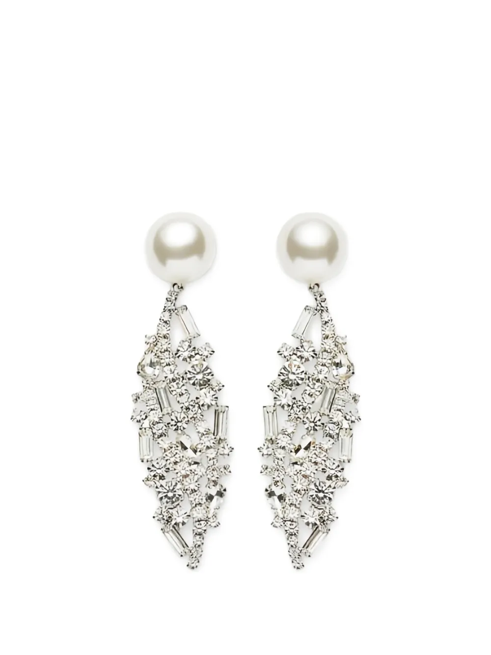 Magda Butrym pearl-drop crystal earrings - Argento