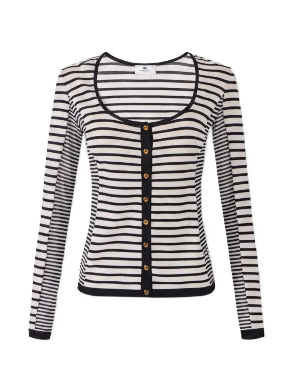 Elisabetta Franchi striped button-up cardigan - Nero