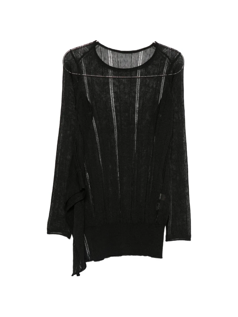 Yohji Yamamoto asymmetric-hem sweater - Nero