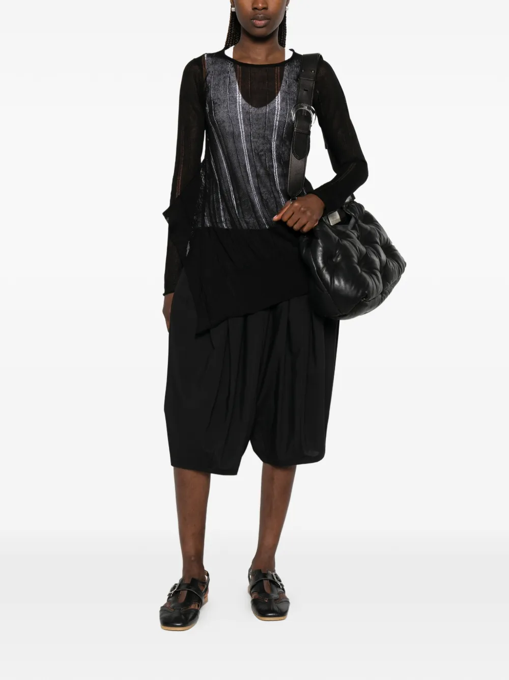 Yohji Yamamoto Trui met asymmetrische afwerking Zwart