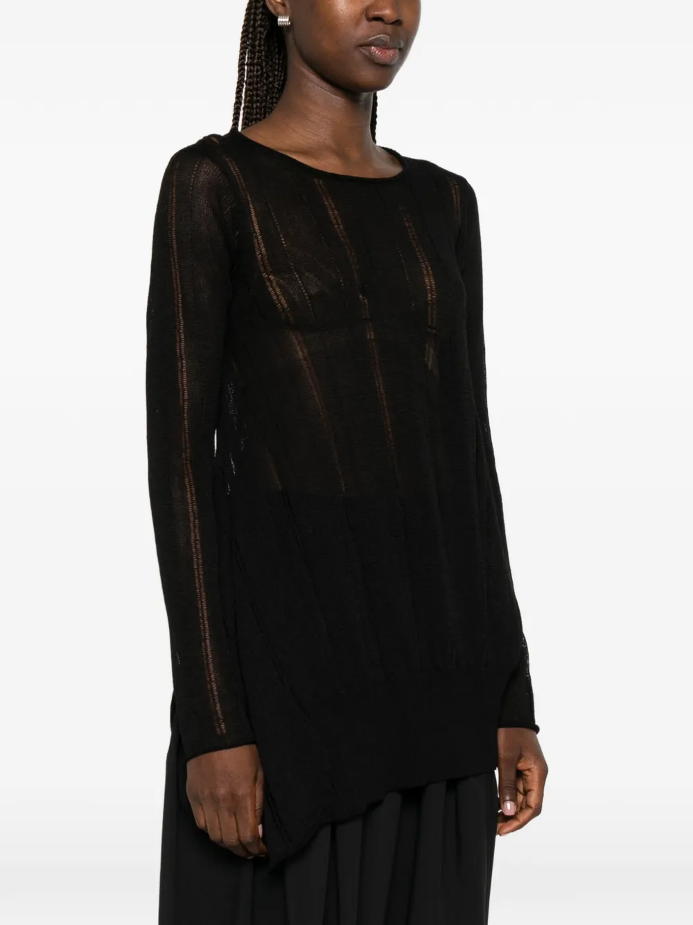 Yohji Yamamoto Trui met asymmetrische afwerking Zwart