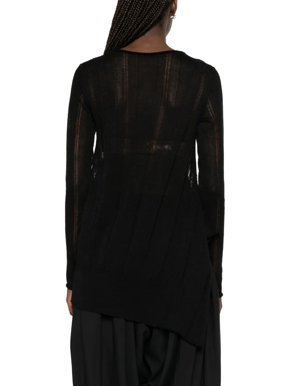Yohji Yamamoto Trui met asymmetrische afwerking Zwart