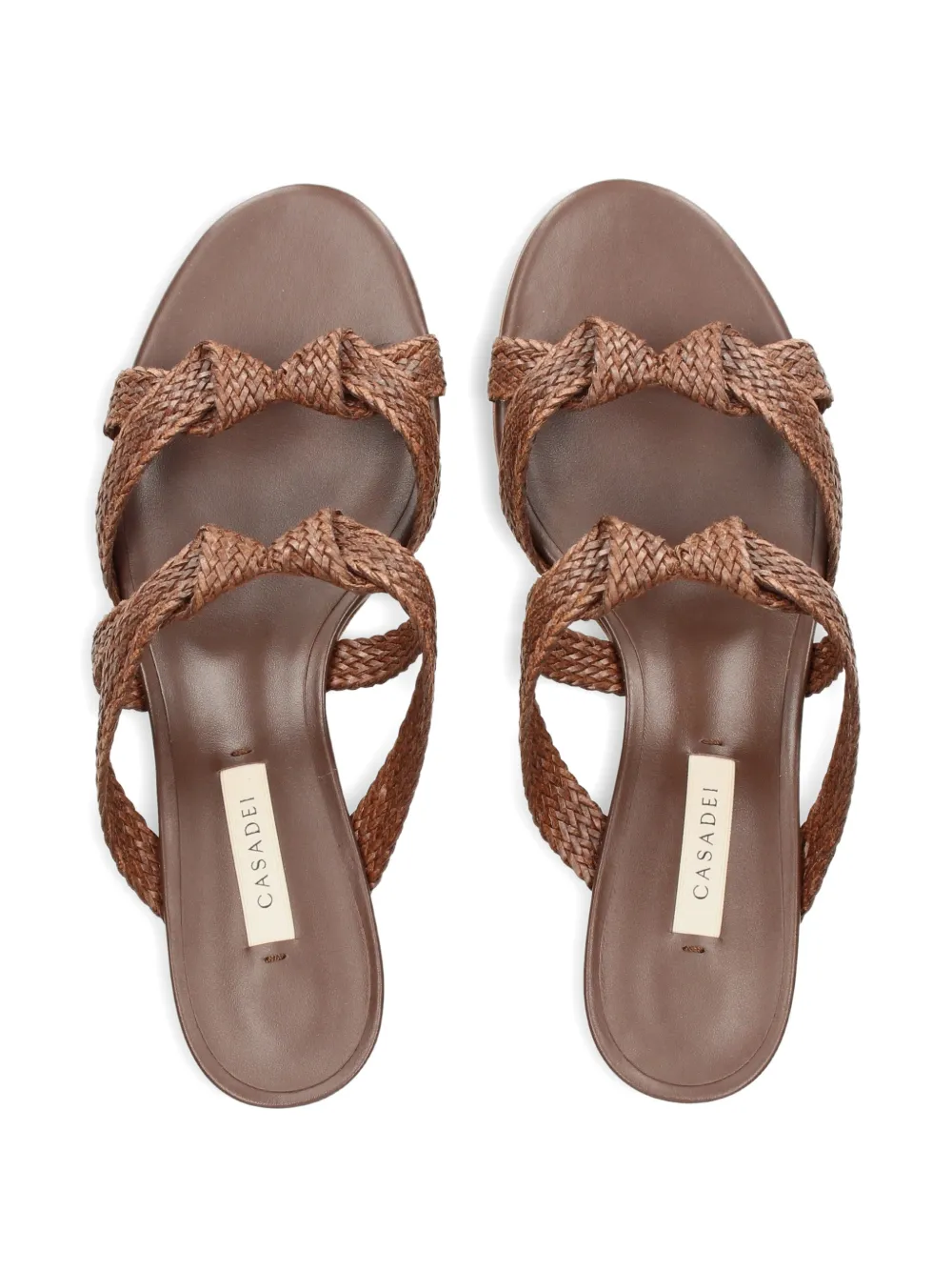 Casadei Julia woven knotted sandals Bruin