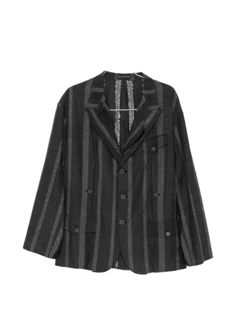 Yohji Yamamoto stripe-pattern notched-lapel blazer