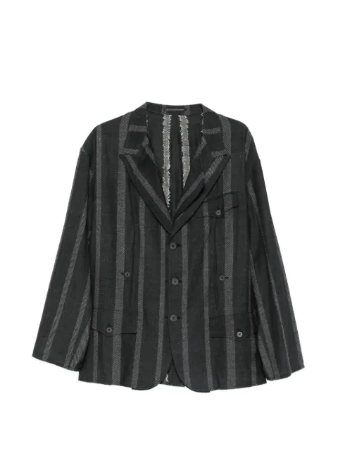 Yohji Yamamoto stripe-pattern notched-lapel blazer