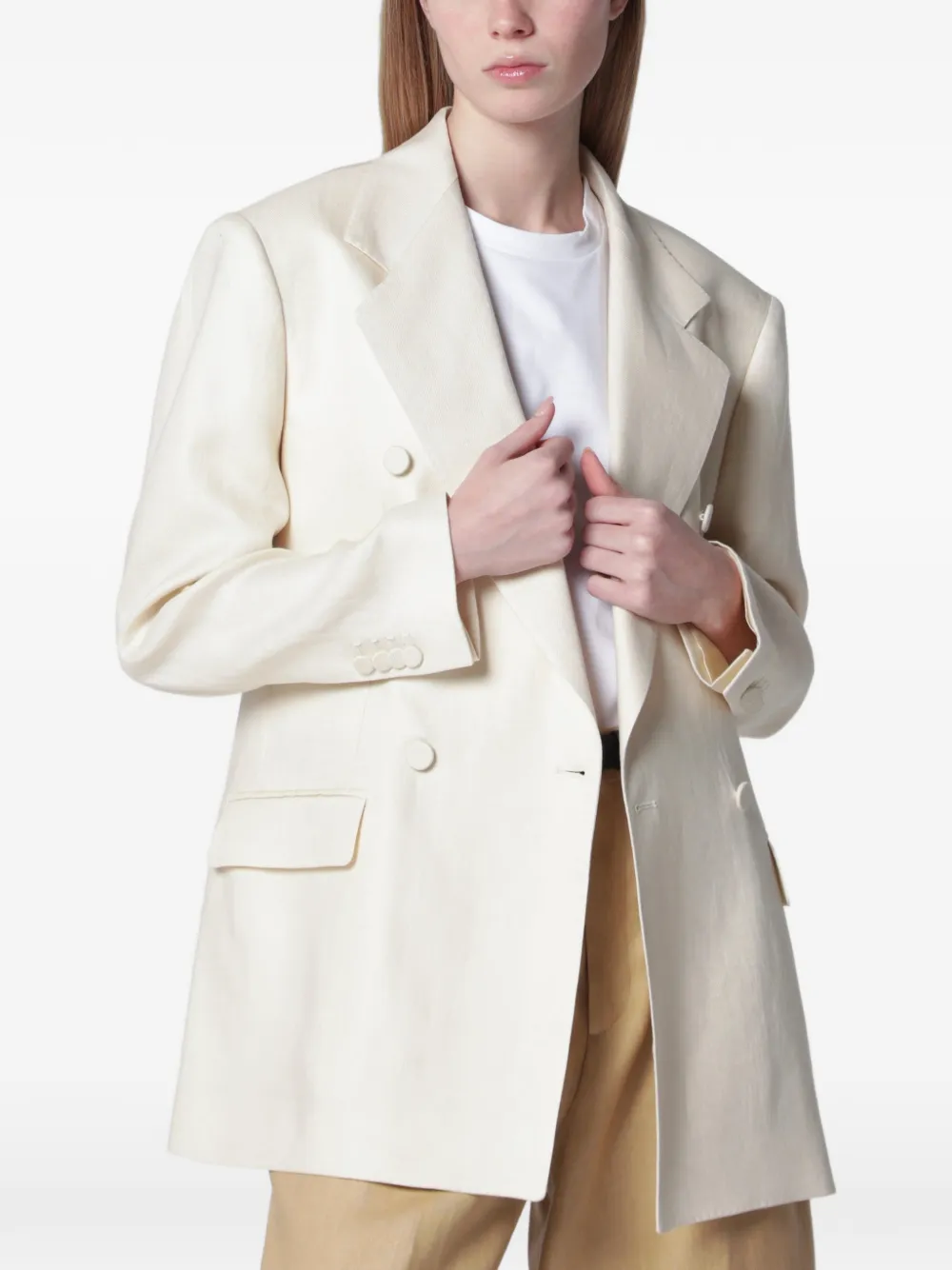Tagliatore Double-breasted Blazer In White