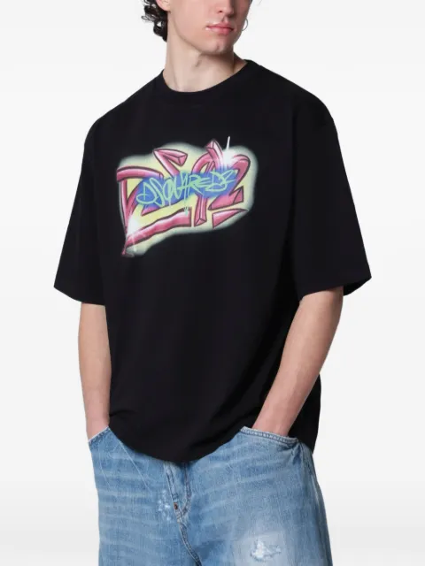 DSQUARED2 Rebel Tags graffiti-print t-shirt
