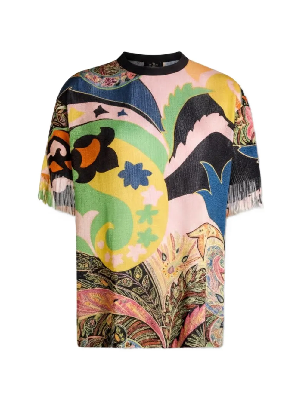 ETRO paisley-print frayed sweater - Toni neutri