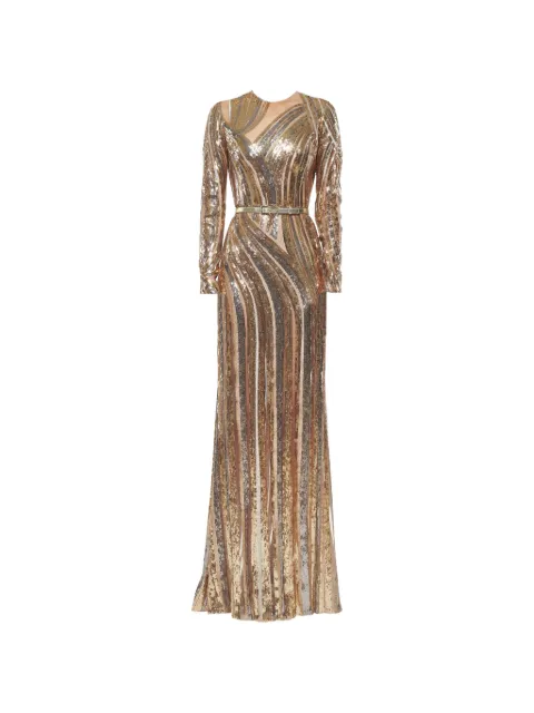 Elie Saab sequin-embellished belted gown