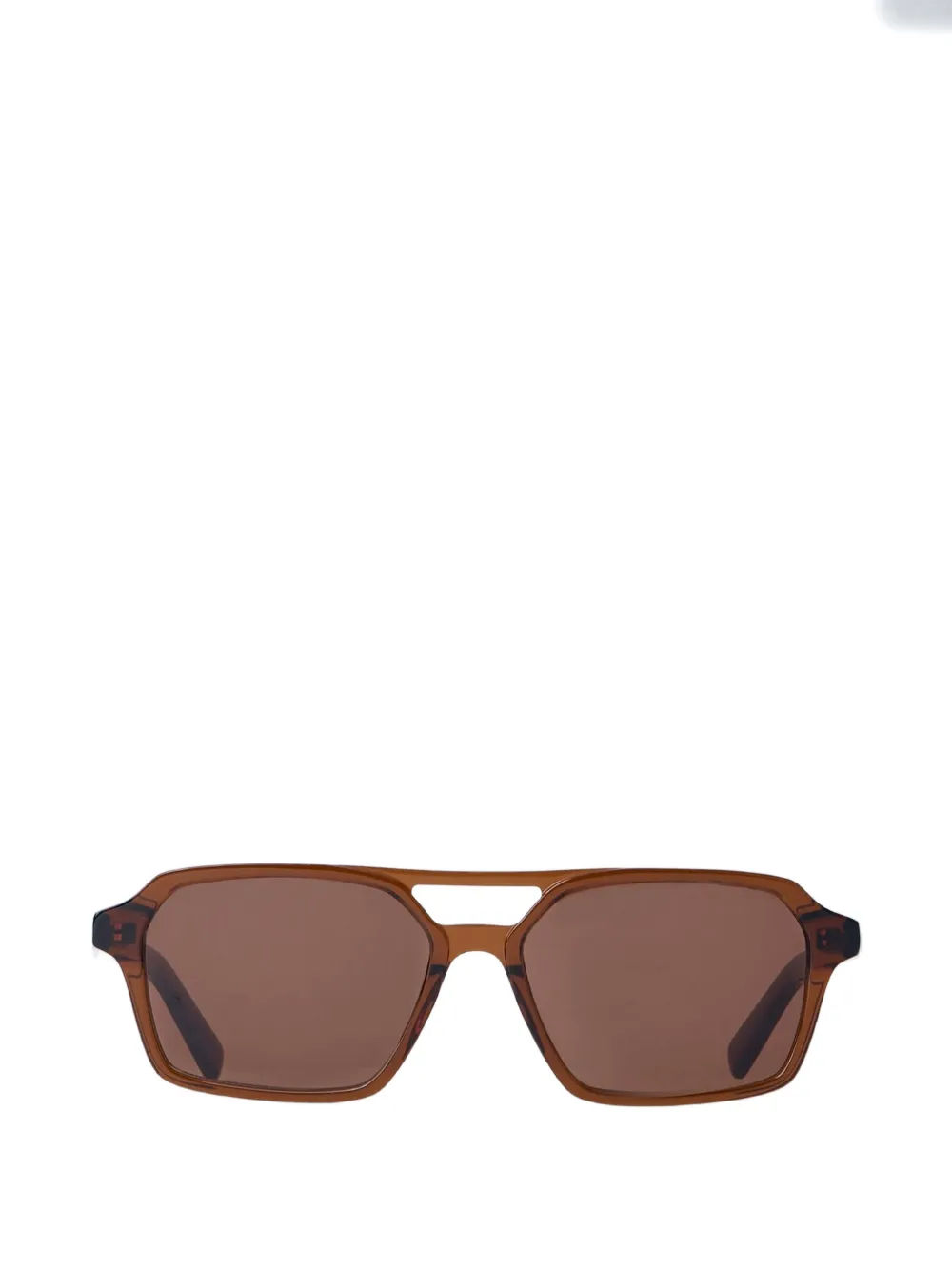Retrosuperfuture geometric-frame sleek-lens sunglasses - Marrone