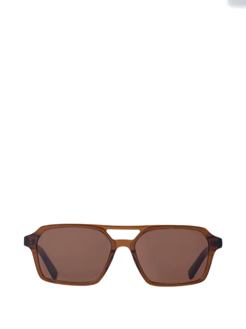 Retrosuperfuture geometric-frame sleek-lens sunglasses