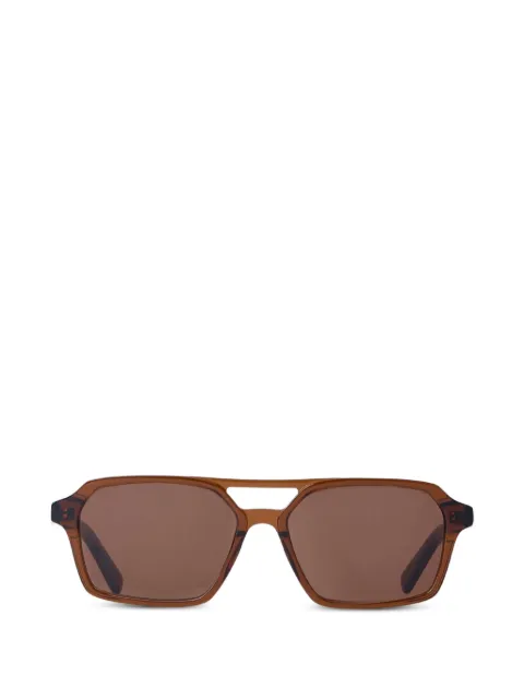 Retrosuperfuture geometric-frame sleek-lens sunglasses