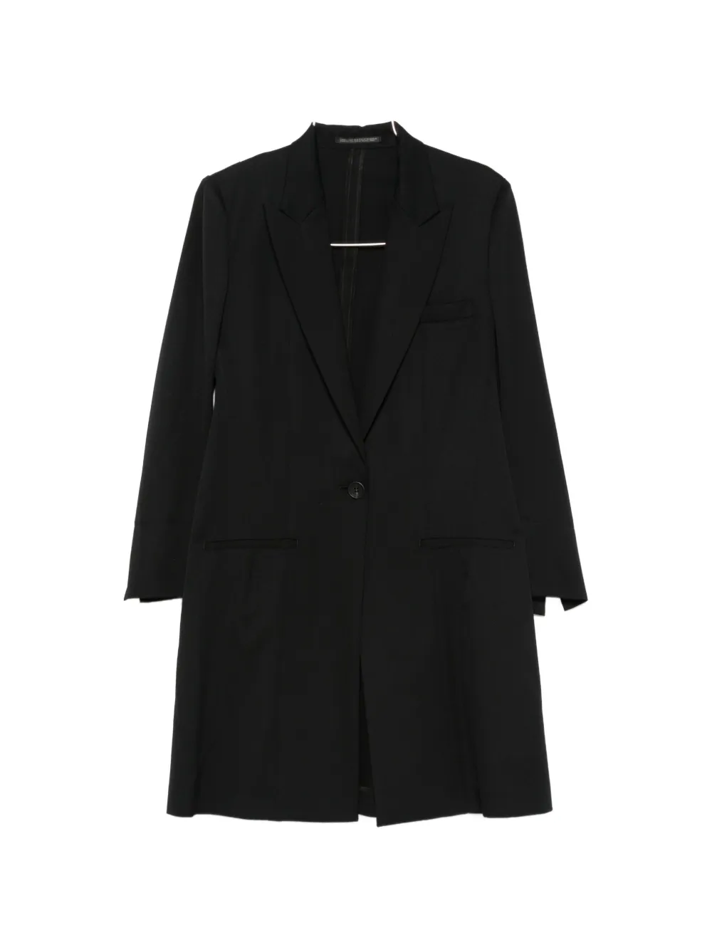 Yohji Yamamoto asymmetric-panel single-breasted coat - Nero