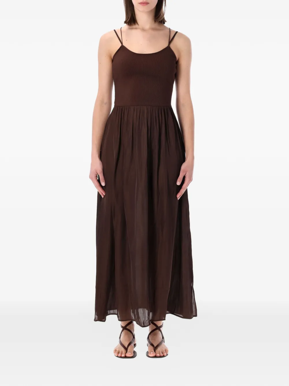 Sessùn Sweet Mambo lace-up dress - Marrone