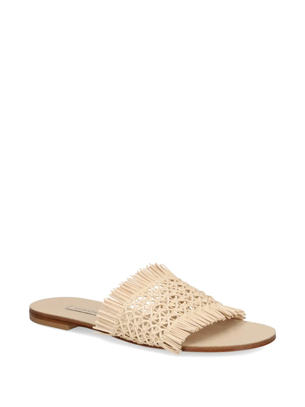 Casadei woven fringe-detail sandals Beige